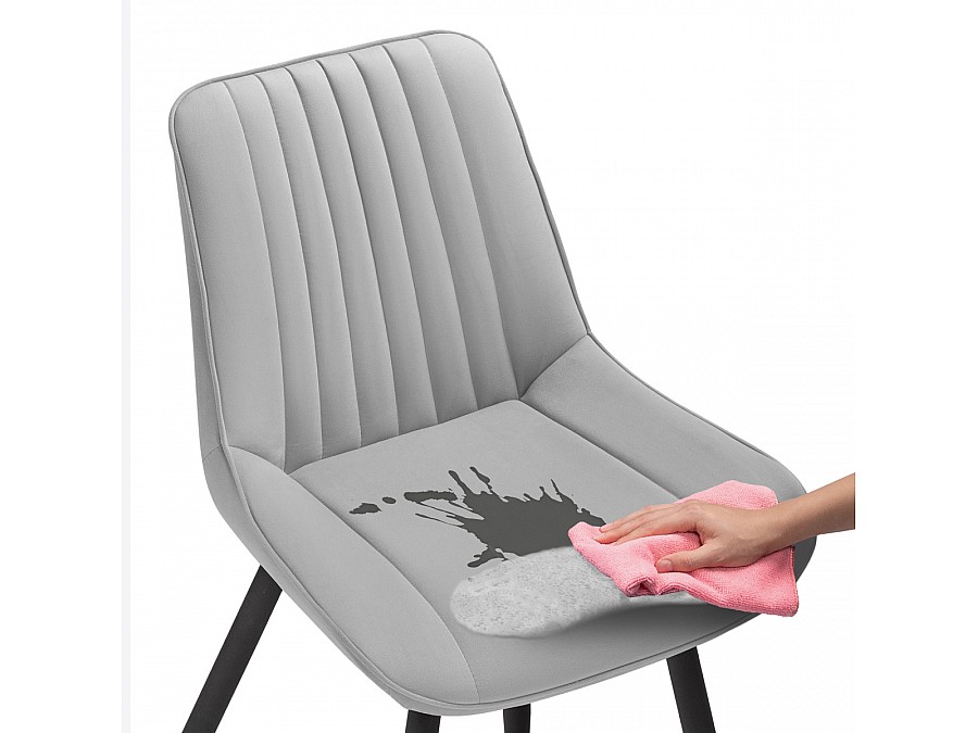 Стул на металлокаркасе Седа крутящийся велюр светло-серый  / черный