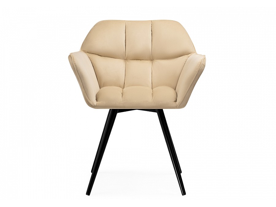 Стул на металлокаркасе Ямес бежевый / черный глянец