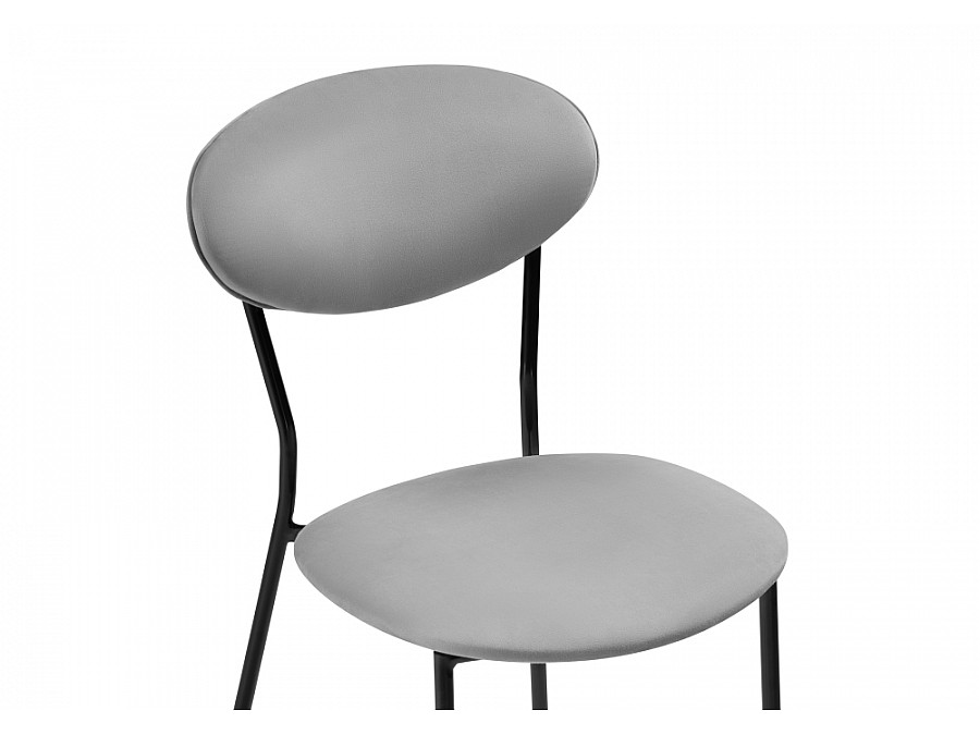 Стул на металлокаркасе Корсе светло-серый/ черный глянец