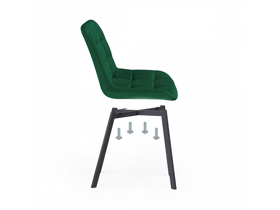 Стул на металлокаркасе Челси черный / зеленый