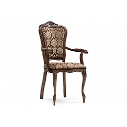 Стул деревянный Руджеро с мягкими подлокотниками орех / шоколад