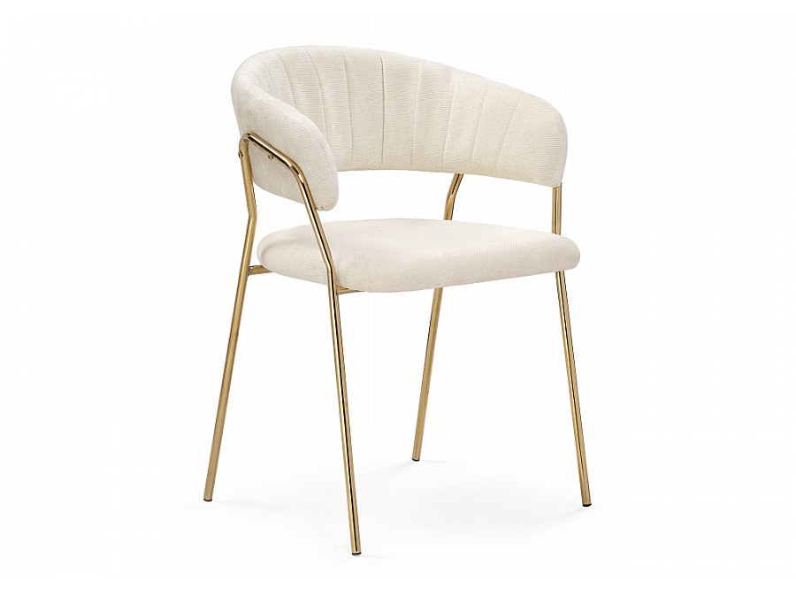 Стул на металлокаркасе Kamelia 1 white fabric / gold