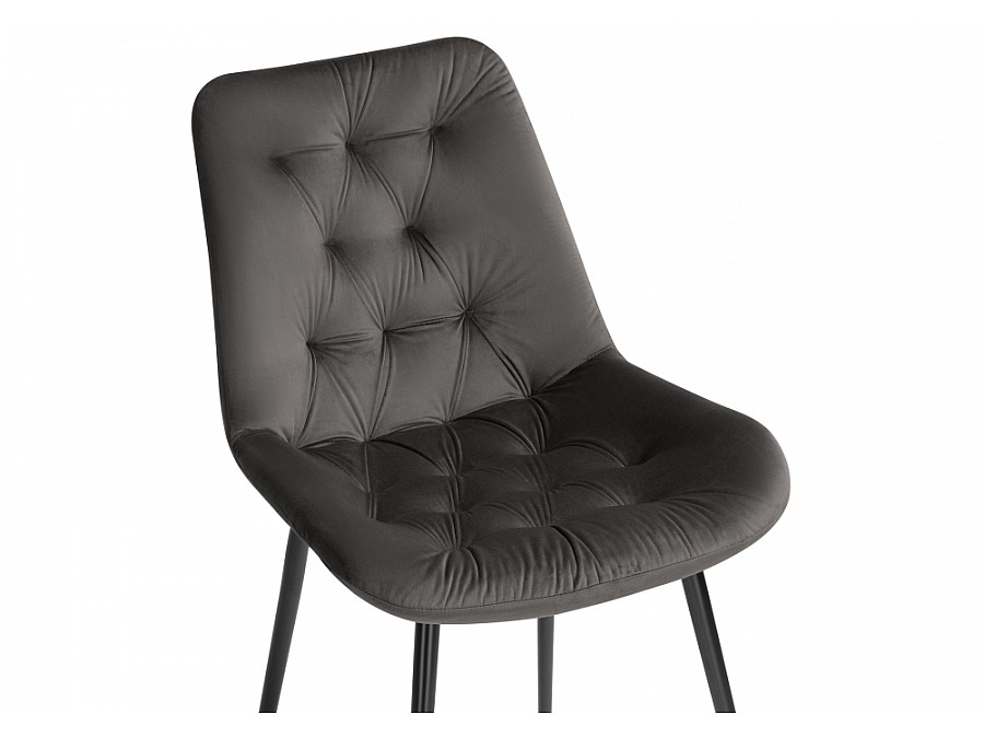 Стул на металлокаркасе Гояр графитовый / черный глянец