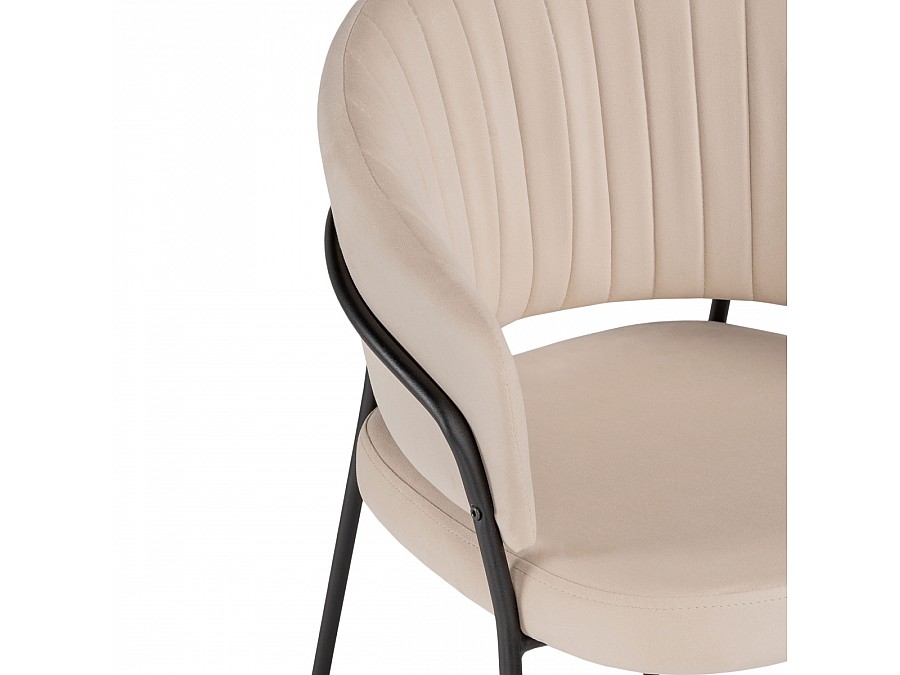 Стул на металлокаркасе Лео бежевый / черный