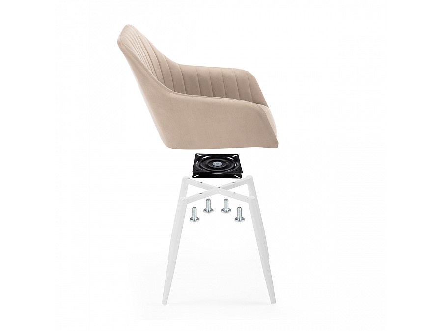 Стул на металлокаркасе Слэм крутящееся бежевое / белое