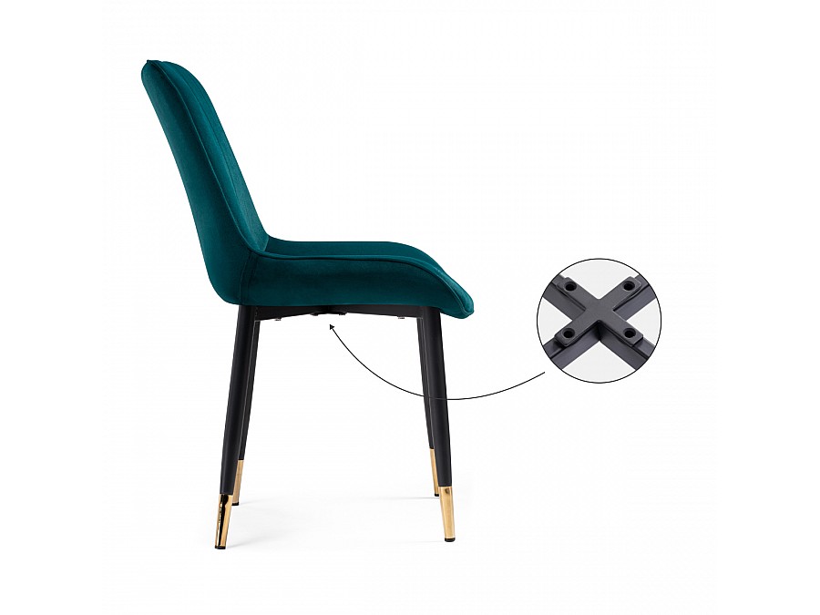 Стул на металлокаркасе Seda 1 green / gold / black
