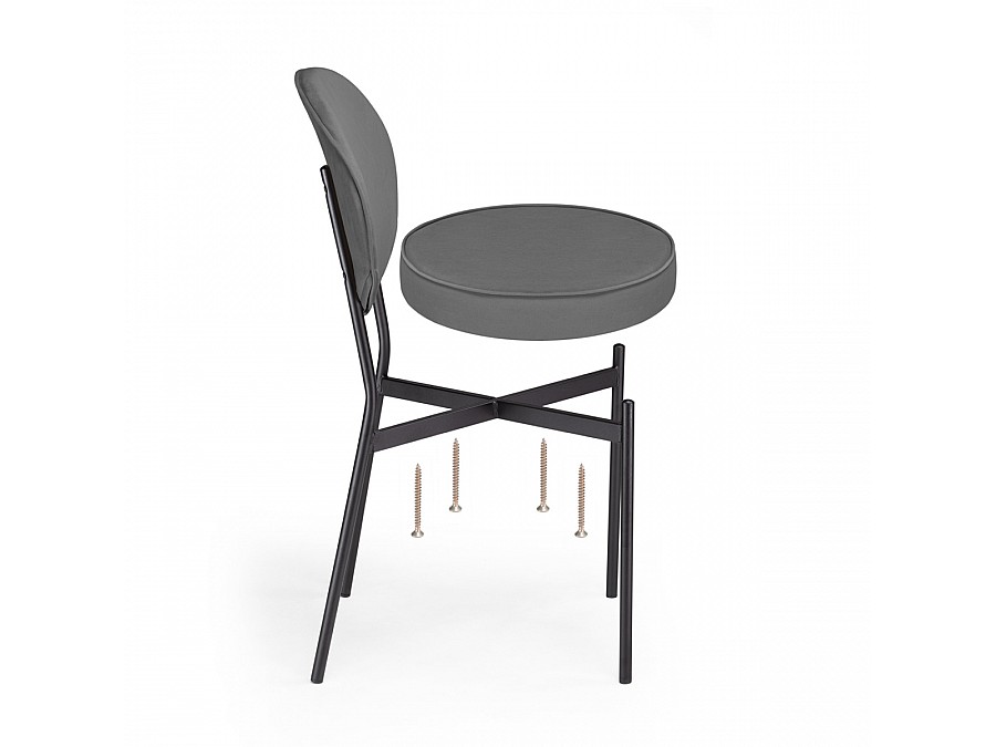 Стул на металлокаркасе Ройс антрацитовый / черный