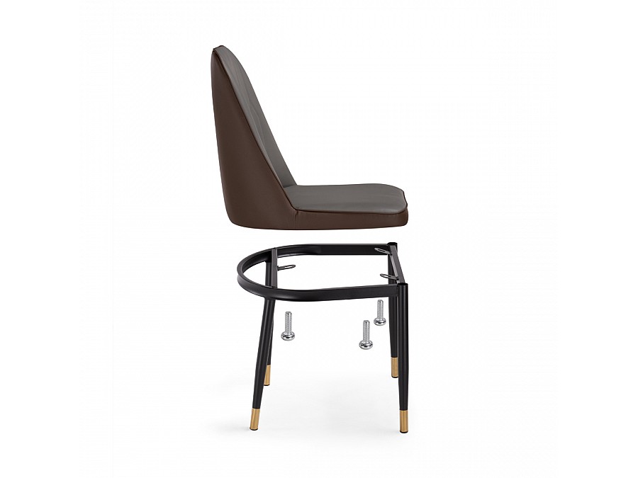 Стул на металлокаркасе Flor gray / brown / black
