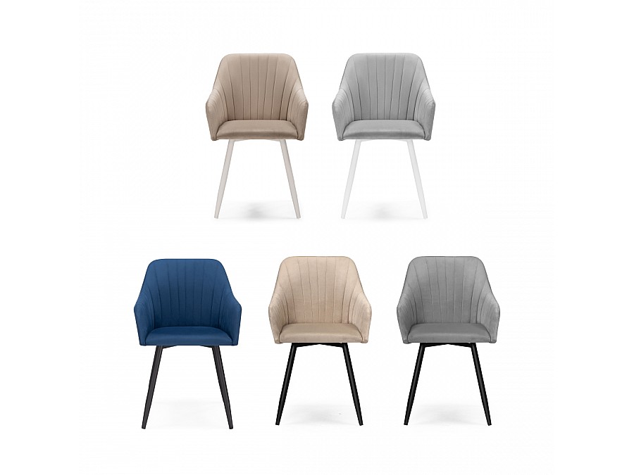 Стул на металлокаркасе Слэм крутящееся синее / черное