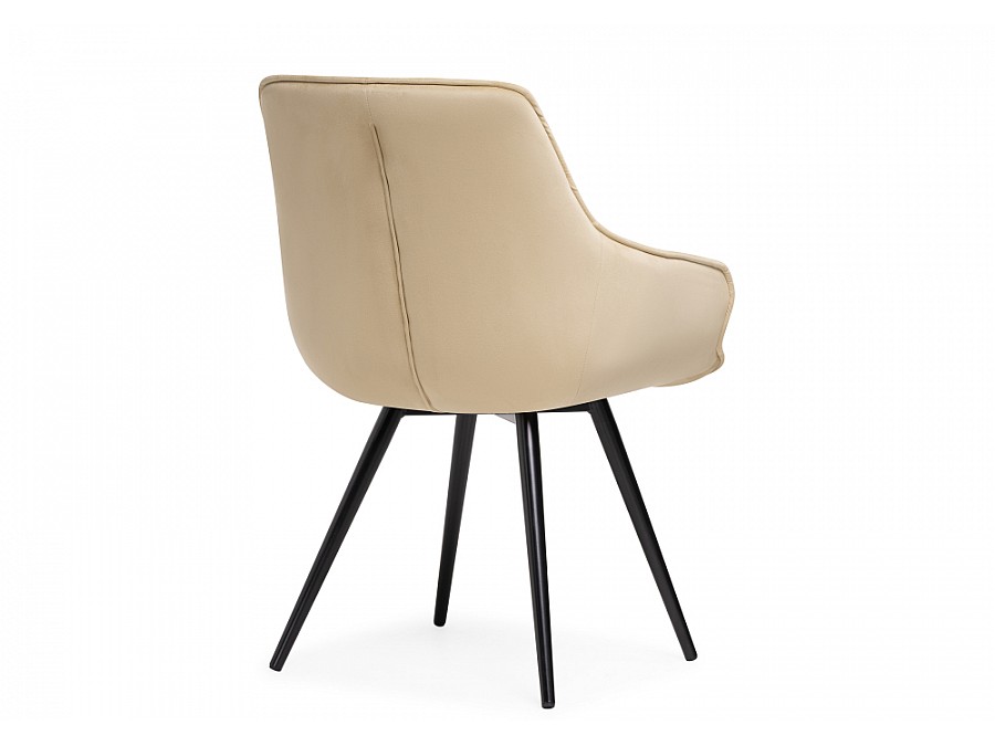 Стул на металлокаркасе Эгел бежевый / черный глянец