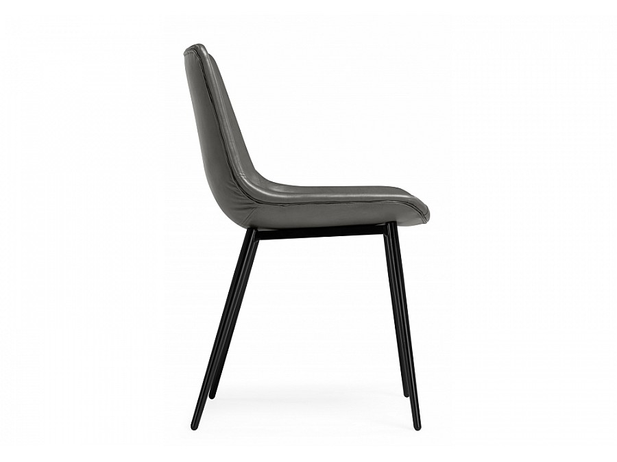 Алеида серая экокожа / черный глянец