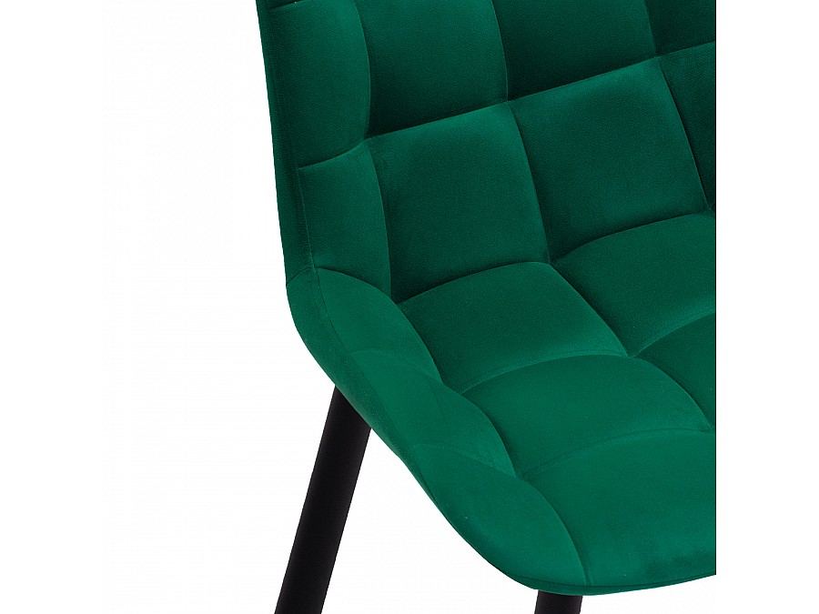 Стул на металлокаркасе Челси велюр зеленый / черный