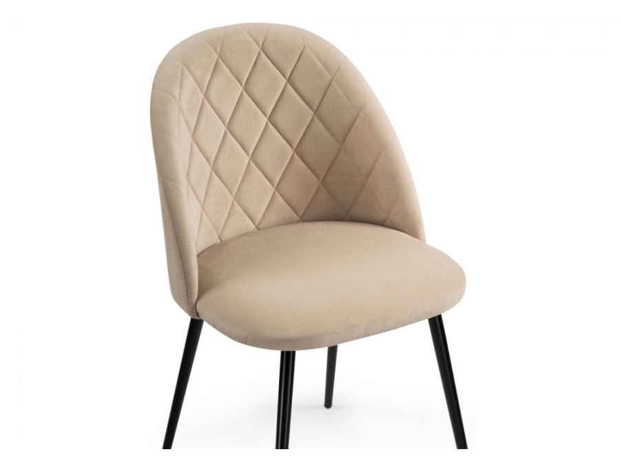 Стул на металлокаркасе Зест микровелюр 05 / черный глянец