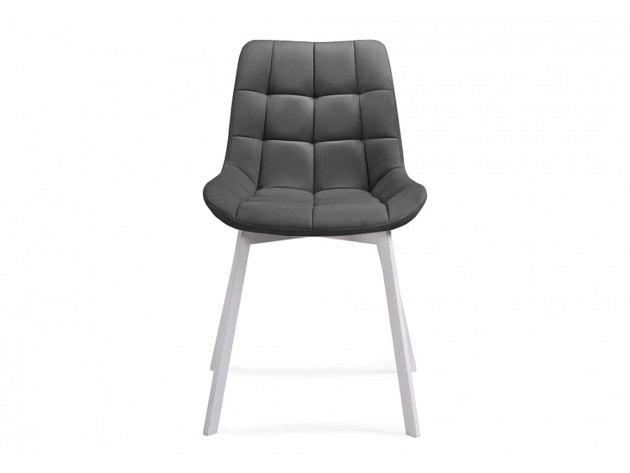 Стул на металлокаркасе Челси темно-серый / белый