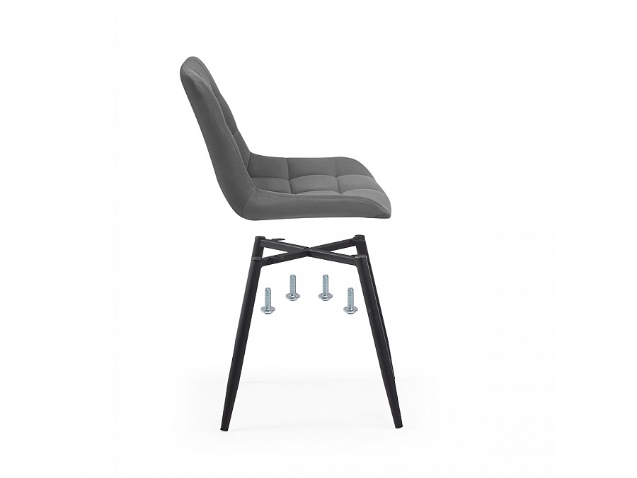 Стул на металлокаркасе Челси велюр темно-серый / черный