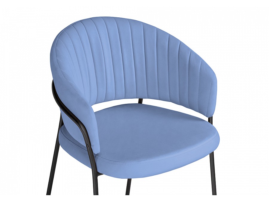 Стул на металлокаркасе Лео голубой / черный
