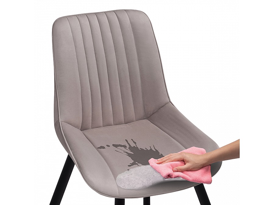 Стул на металлокаркасе Седа велюр латте / черный