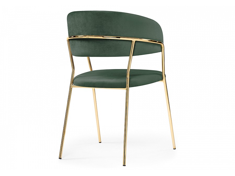Стул на металлокаркасе Kamelia dark green / gold