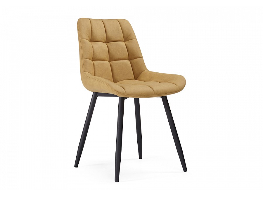 Стул на металлокаркасе Челси горчичный graf 6 / черный