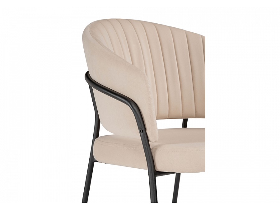 Стул на металлокаркасе Лео бежевый / черный