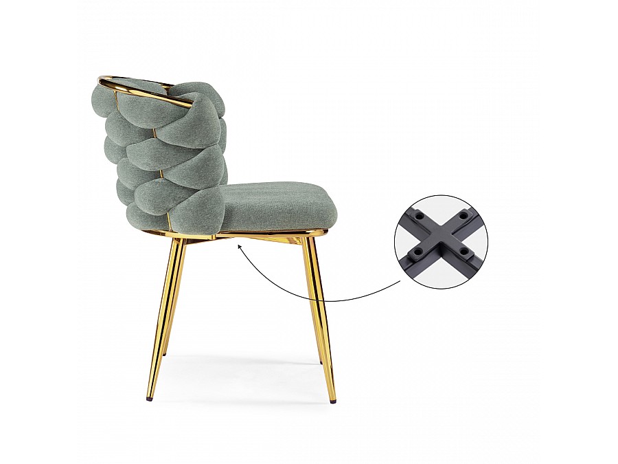 Стул на металлокаркасе Rendi light gray / gold