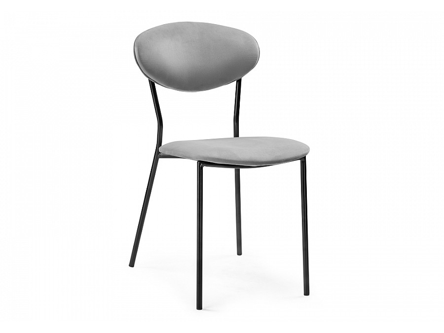 Стул на металлокаркасе Корсе светло-серый/ черный глянец