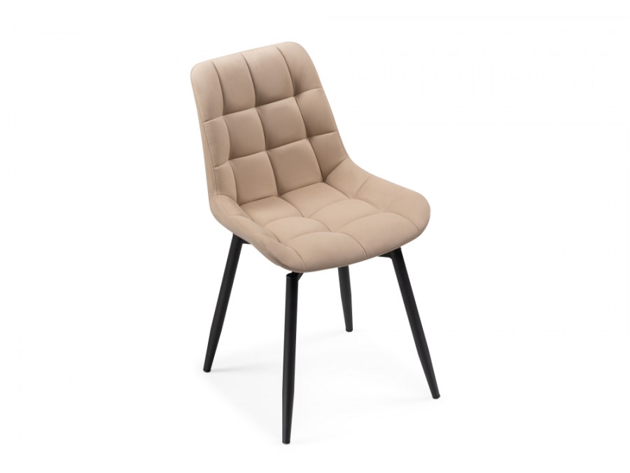 Стул на металлокаркасе Челси крутящийся велюр бежевый / черный