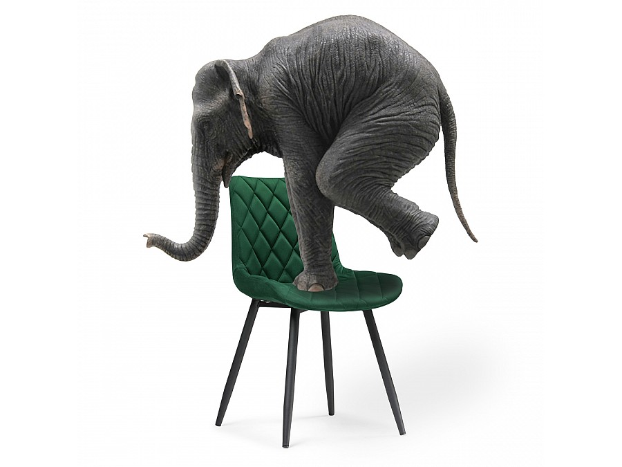 Стул на металлокаркасе Баодин Б/К зеленый / черный