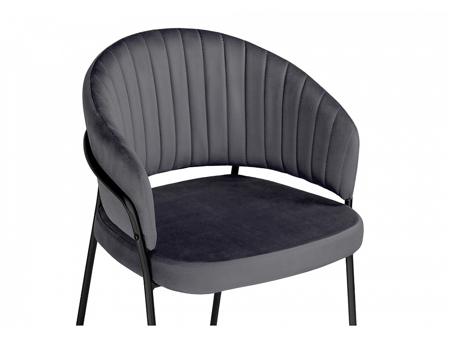 Стул на металлокаркасе Лео антрацитовый / черный