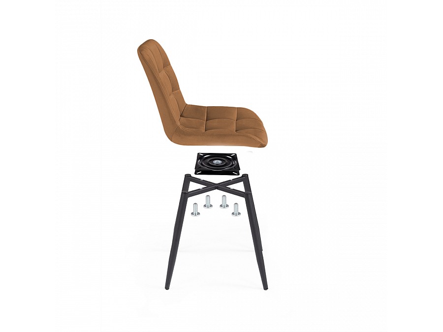 Стул на металлокаркасе Челси крутящийся кирпичный / черный