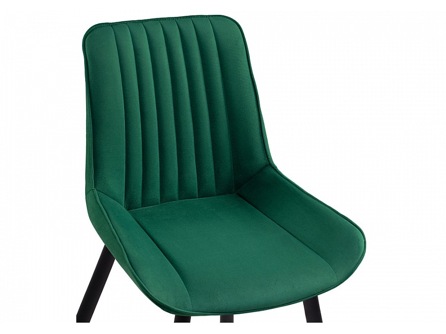 Стул на металлокаркасе Седа велюр зеленый / черный