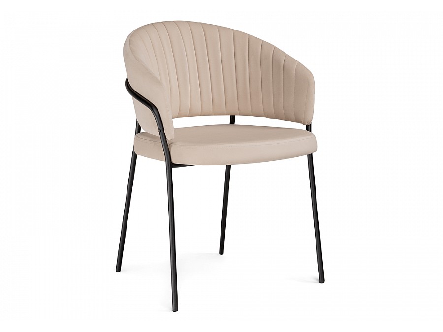 Стул на металлокаркасе Лео бежевый / черный