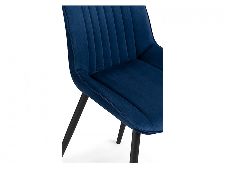 Стул на металлокаркасе Седа велюр синий / черный