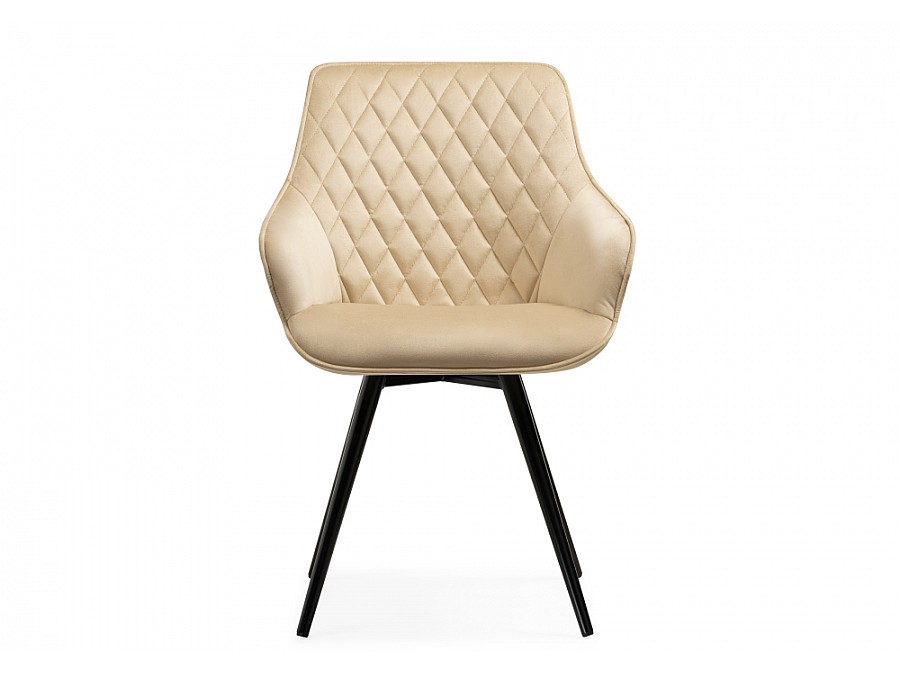 Стул на металлокаркасе Эгел бежевый / черный глянец
