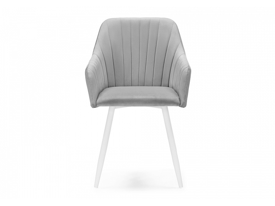 Стул на металлокаркасе Слэм крутящееся светло-серое / белое