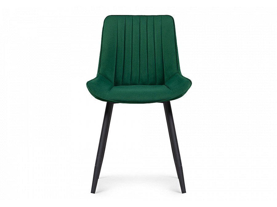 Стул на металлокаркасе Седа велюр зеленый / черный