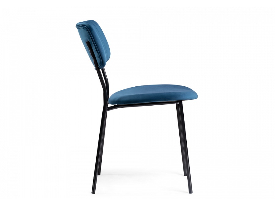 Стул на металлокаркасе Фиер морской / черный глянец