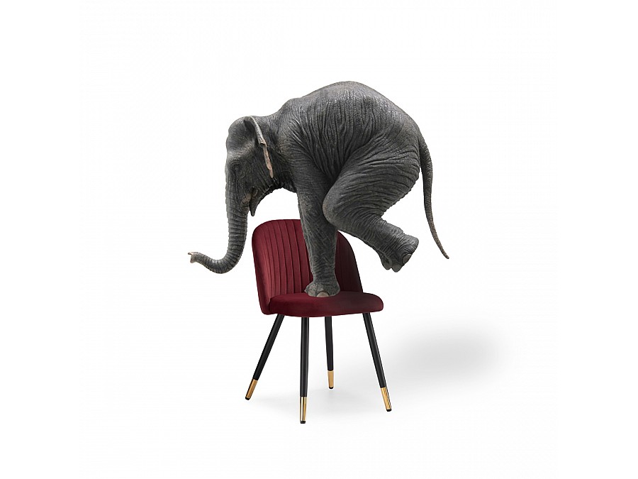 Стул на металлокаркасе Gabi wine red / black