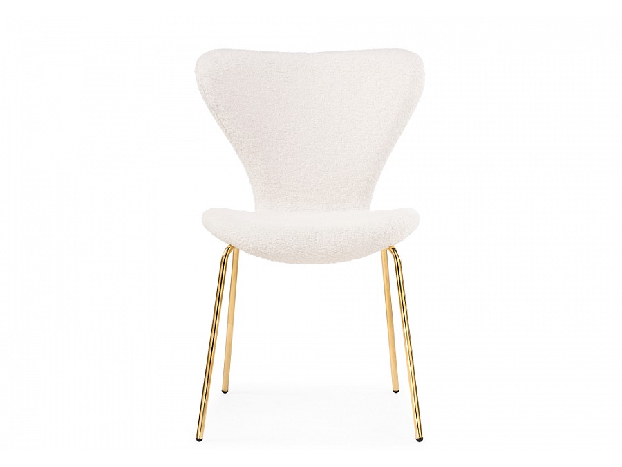 Стул на металлокаркасе Solo white / gold