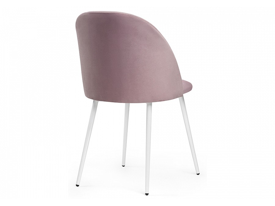 Стул на металлокаркасе Зест микровелюр розовый / белый глянец