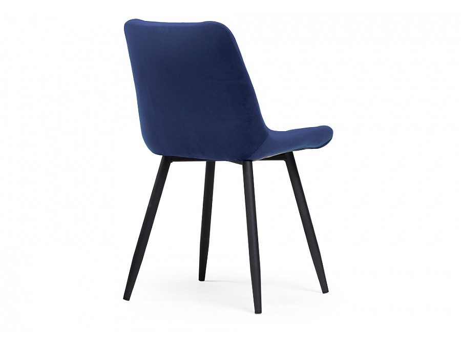 Стул на металлокаркасе Челси велюр синий / черный