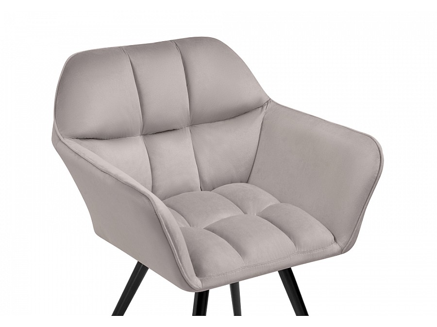 Стул на металлокаркасе Ямес серый / черный глянец