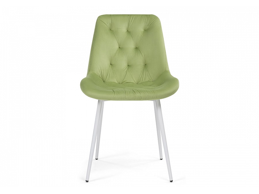 Стул на металлокаркасе Гояр confetti green / белый глянец