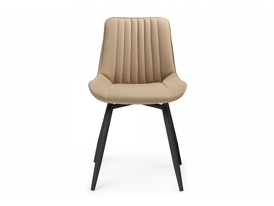 Стул на металлокаркасе Седа крутящийся велюр бежевый / черный