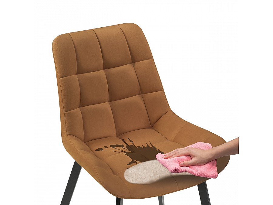 Стул на металлокаркасе Челси кирпичный / черный