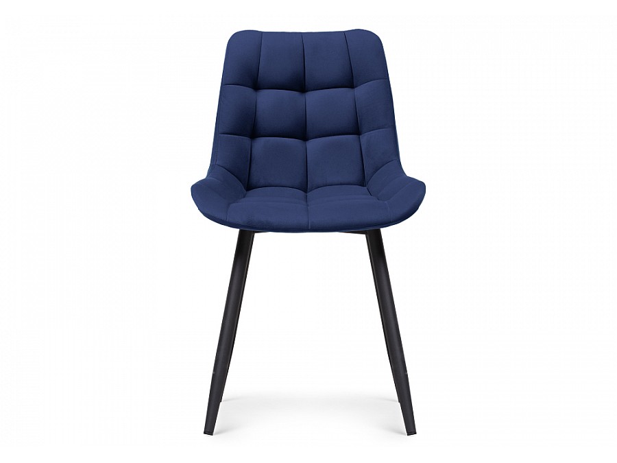Стул на металлокаркасе Челси велюр синий / черный