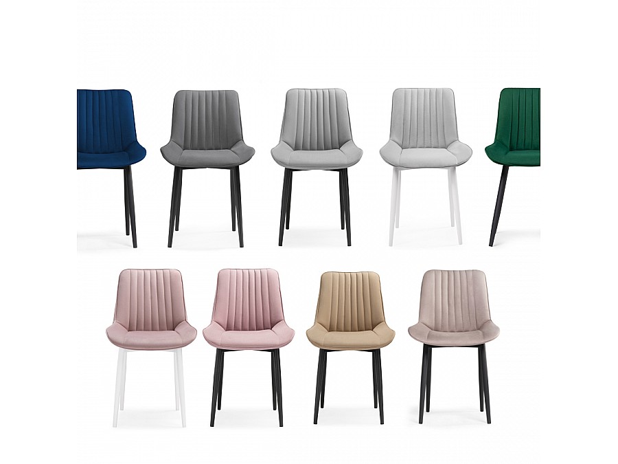 Стул на металлокаркасе Седа велюр латте / черный