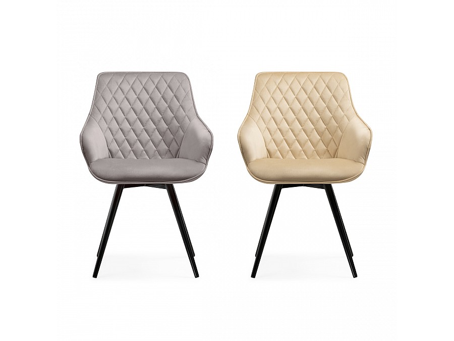 Стул на металлокаркасе Эгел бежевый / черный глянец