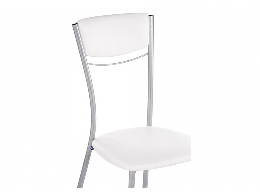 Стул на металлокаркасе Goki с мягкой спинкой белый полимер / светлый мусс