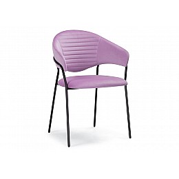 Стул на металлокаркасе Рансол лиловый / черный глянец